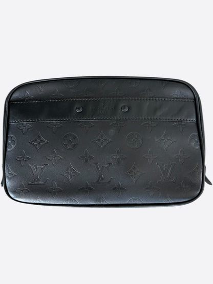 Louis Vuitton Black Shadow Monogram Toiletry GM Pouch