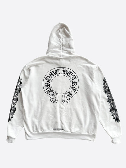 Chrome Hearts White & Black Horseshoe Logo Hoodie