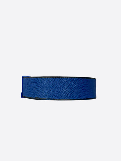 Louis Vuitton Blue & Black Taigarama Initiales Belt