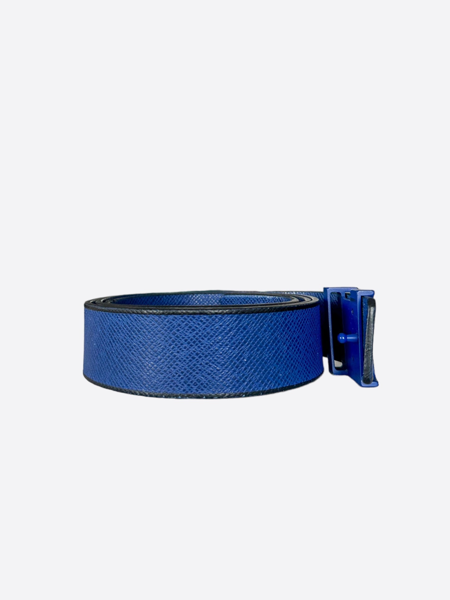 Louis Vuitton Blue & Black Taigarama Initiales Belt