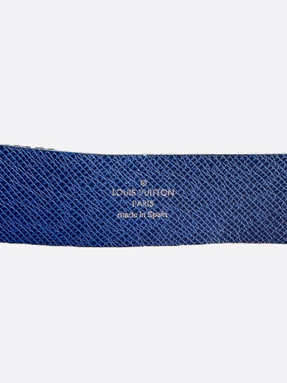 Louis Vuitton Blue & Black Taigarama Initiales Belt