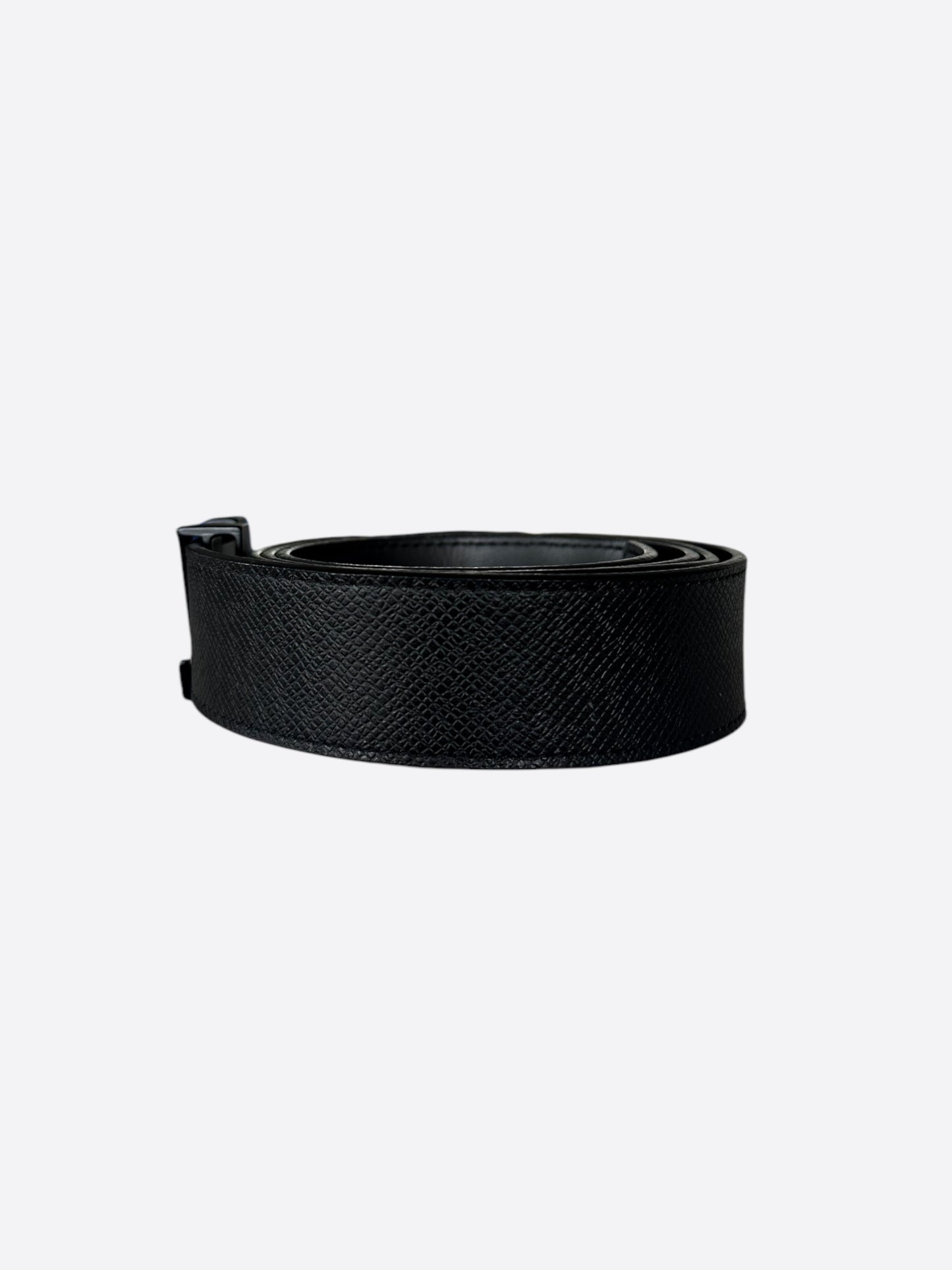 Louis Vuitton Black Taigarama Initiales Belt