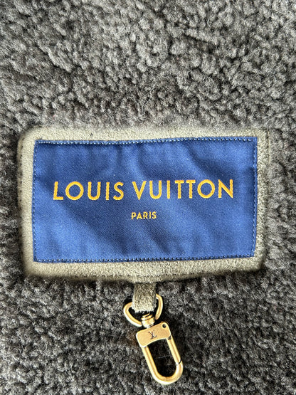 Louis Vuitton Olive Monogram Shearling Jacket