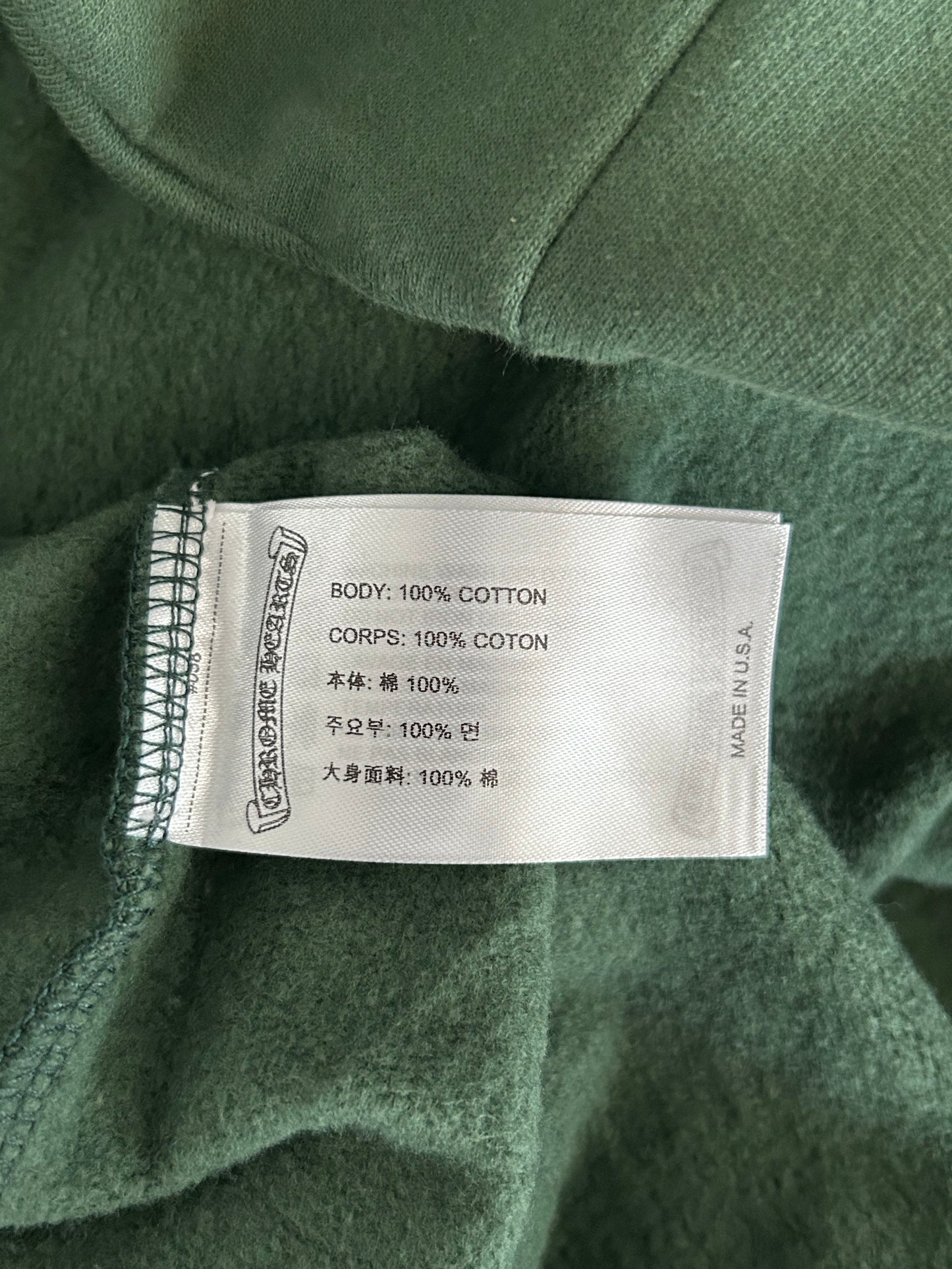 Chrome Hearts Green & Yellow T-Bar Logo Hoodie