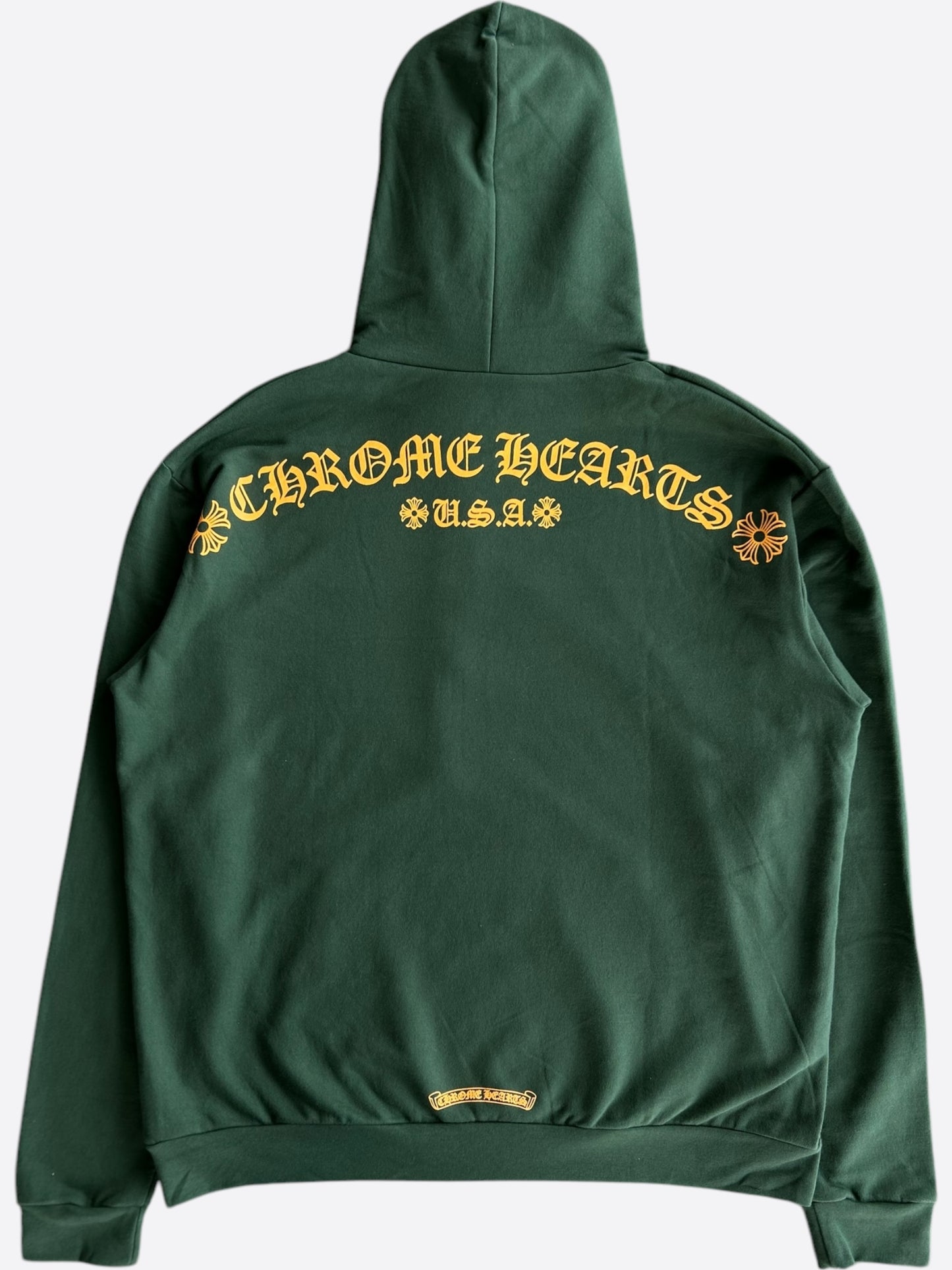 Chrome Hearts Green & Yellow T-Bar Logo Hoodie