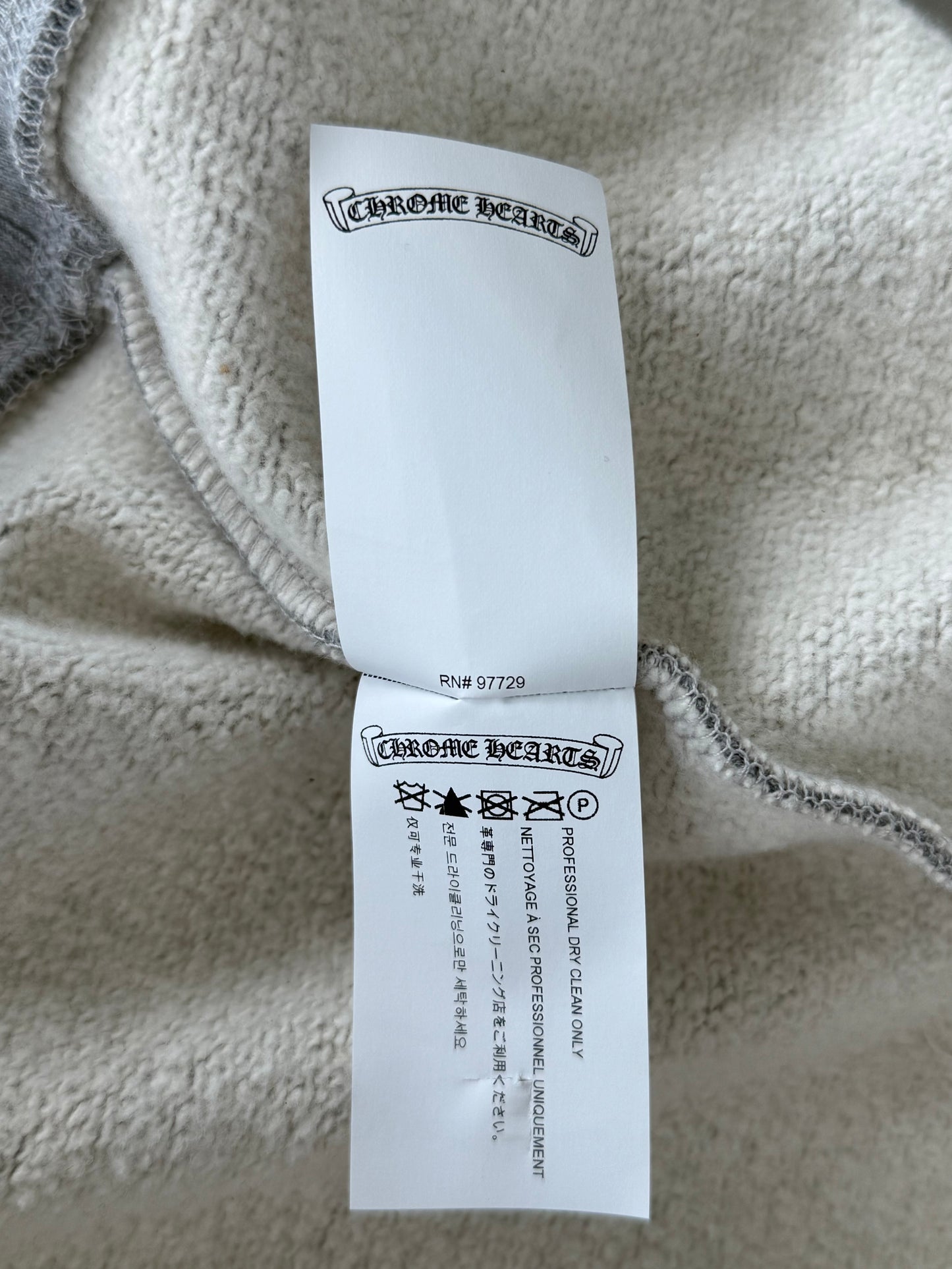 Chrome Hearts Grey & Black Triple Cross Patch Paper Jam Hoodie
