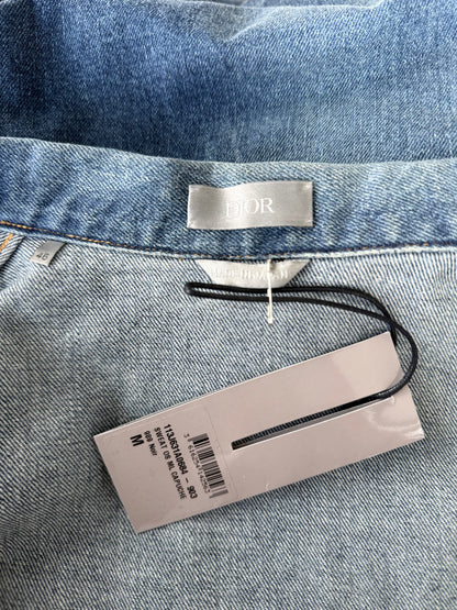 Dior Kenny Scharf Blue & Black Embroidered Logo Denim Jacket