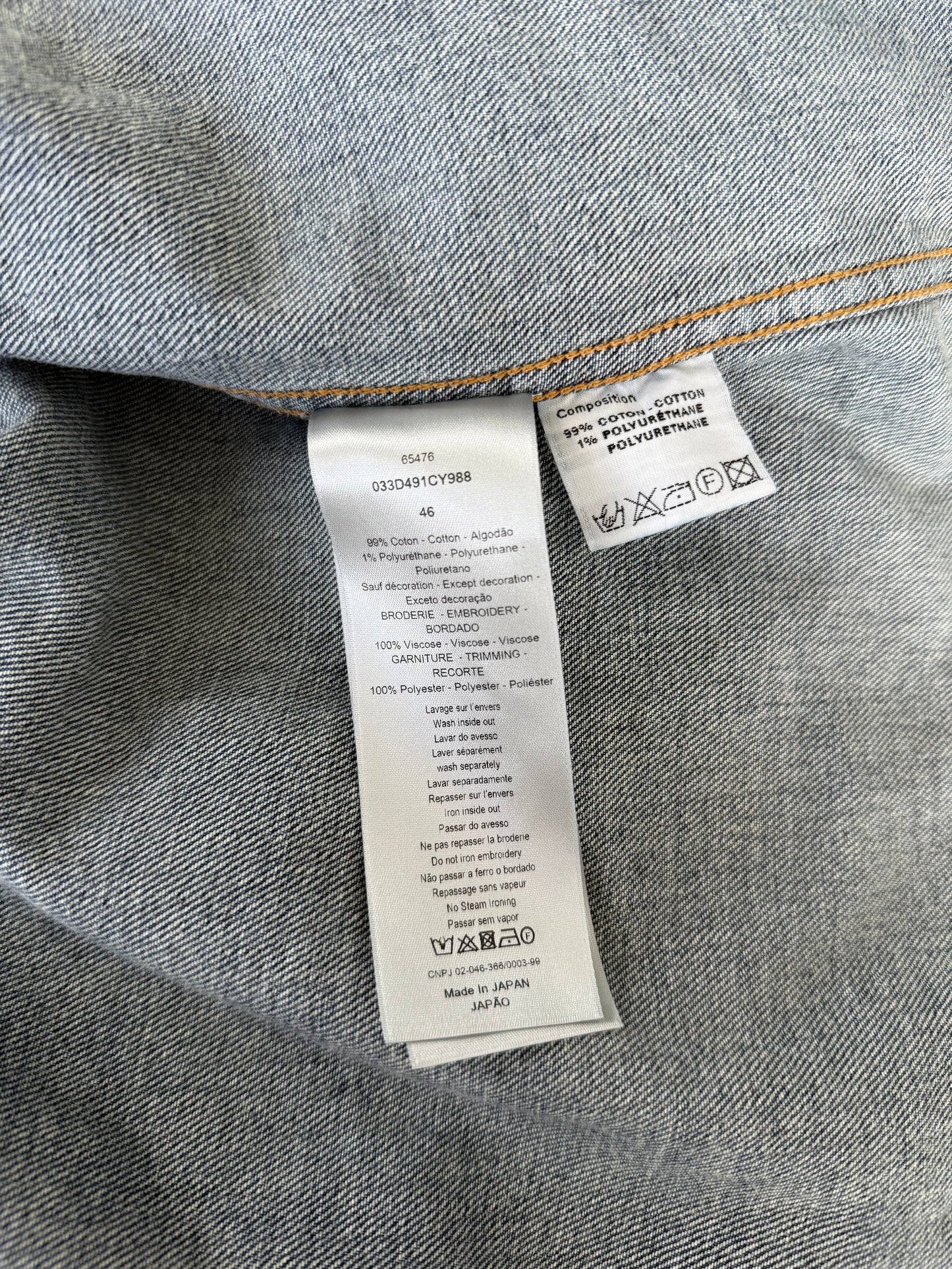 Dior Kenny Scharf Blue & Black Embroidered Logo Denim Jacket