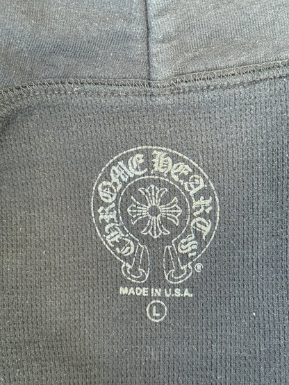 Chrome Hearts Black USA Flag Thermal Zip Up Hoodie