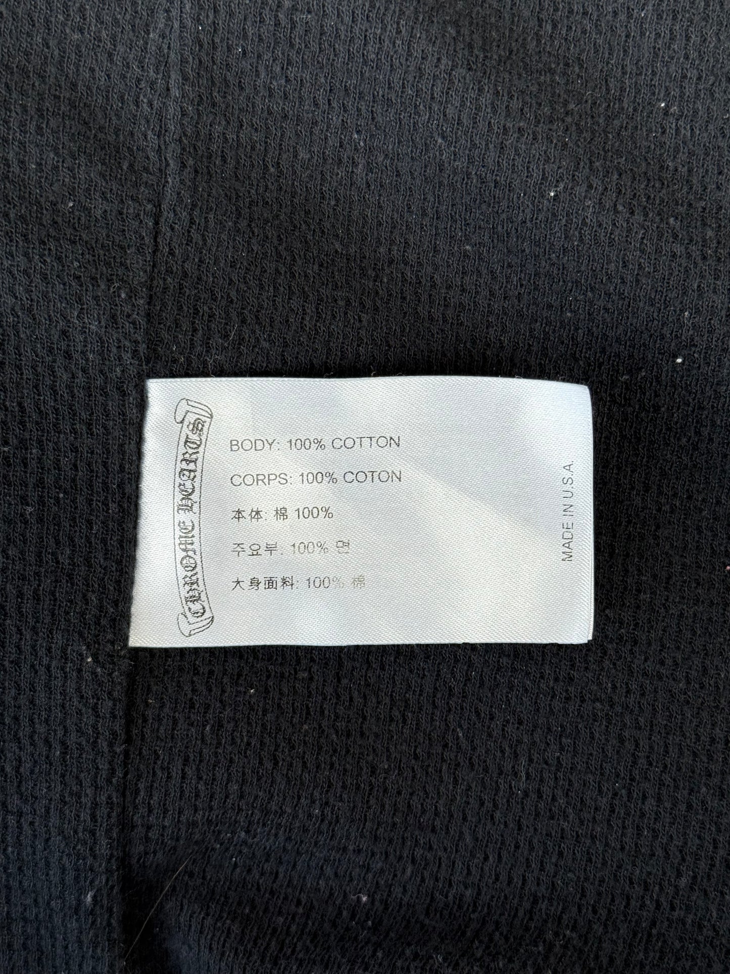 Chrome Hearts Black USA Flag Thermal Zip Up Hoodie