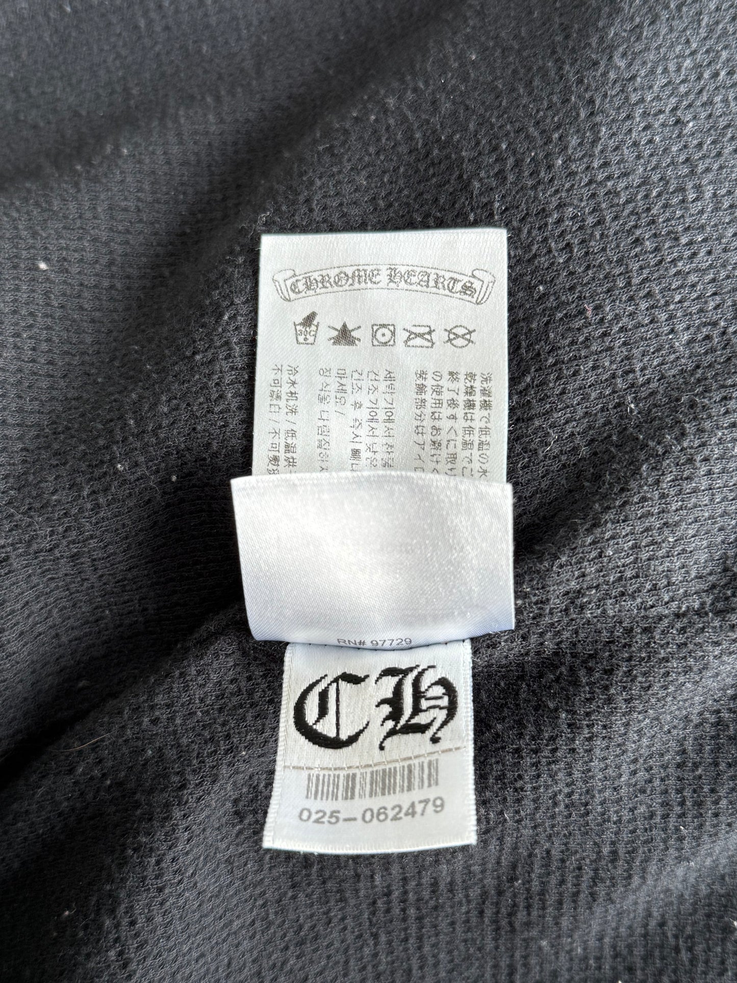 Chrome Hearts Black USA Flag Thermal Zip Up Hoodie