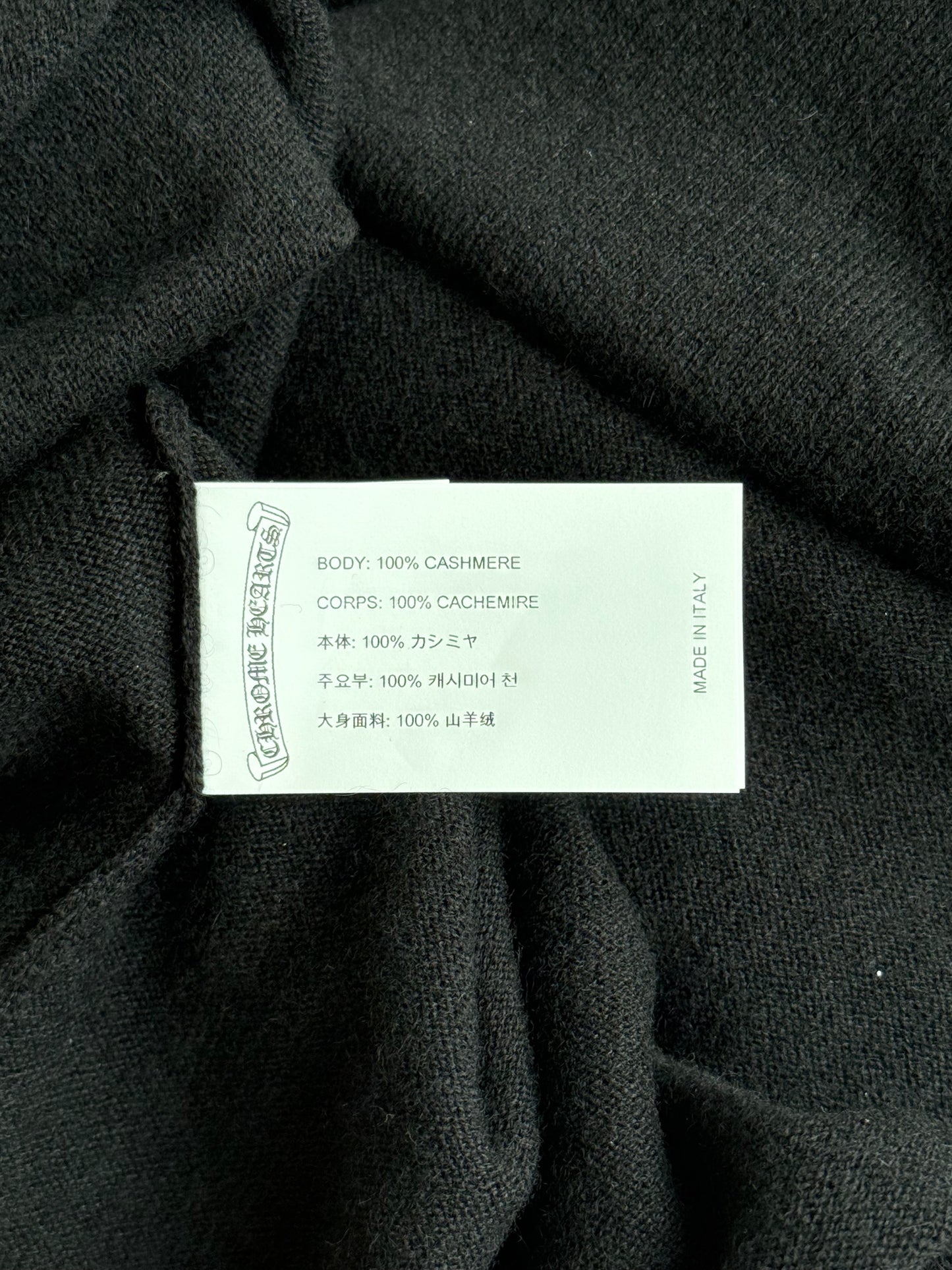 Chrome Hearts Black Dagger Rhinestone Cashmere Women's Vest