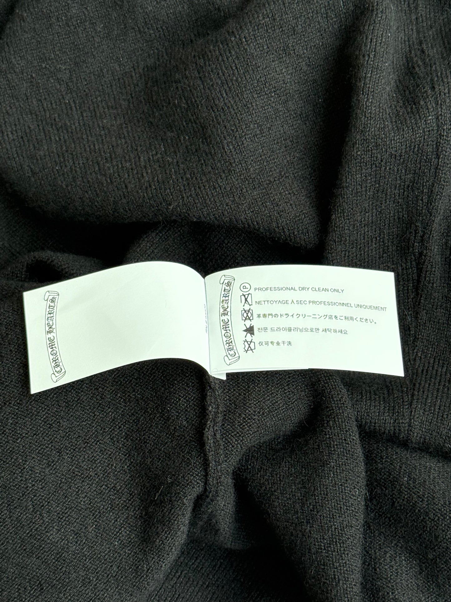 Chrome Hearts Black Dagger Rhinestone Cashmere Women's Vest