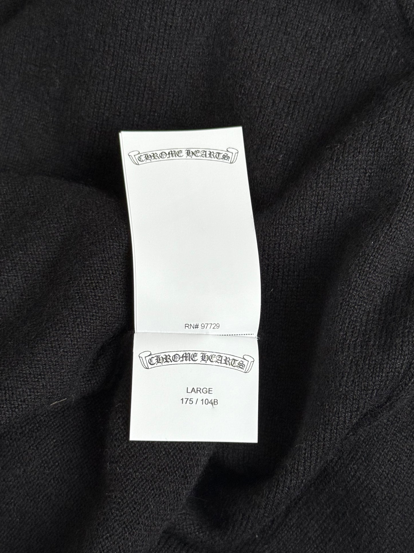 Chrome Hearts Black Dagger Rhinestone Cashmere Women's Vest