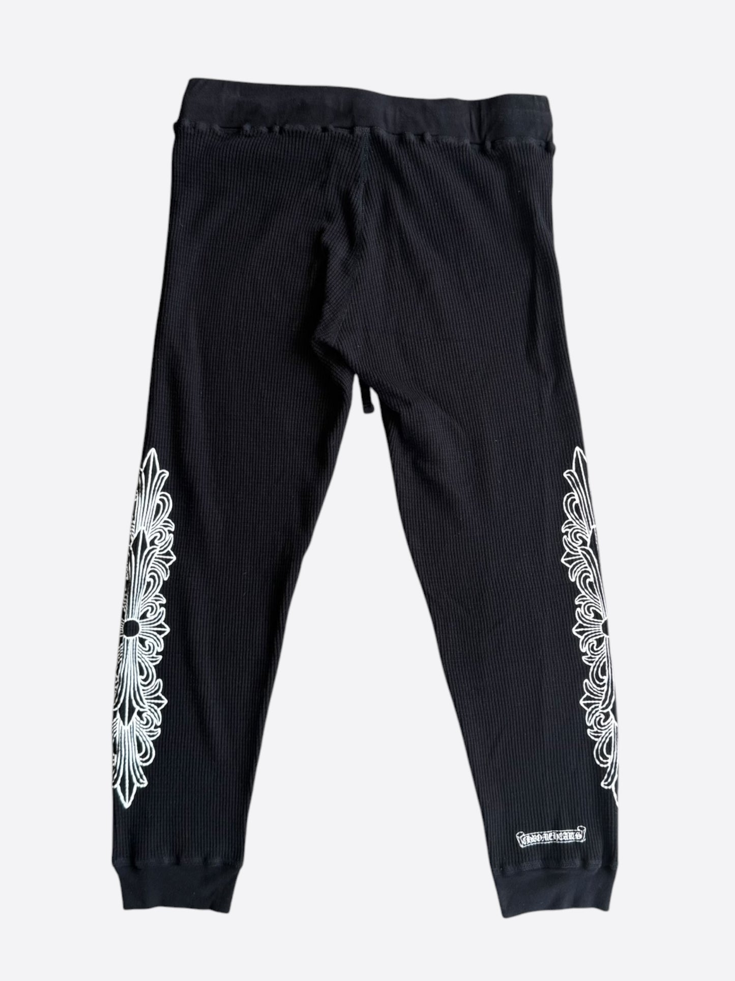 Chrome Hearts Black & White Horseshoe Logo Thermal Sweatpants