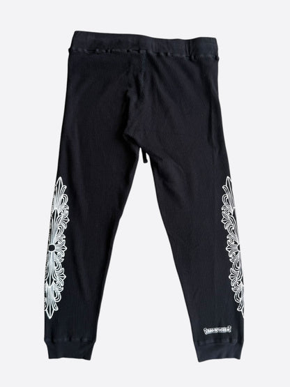 Chrome Hearts Black & White Horseshoe Logo Thermal Sweatpants