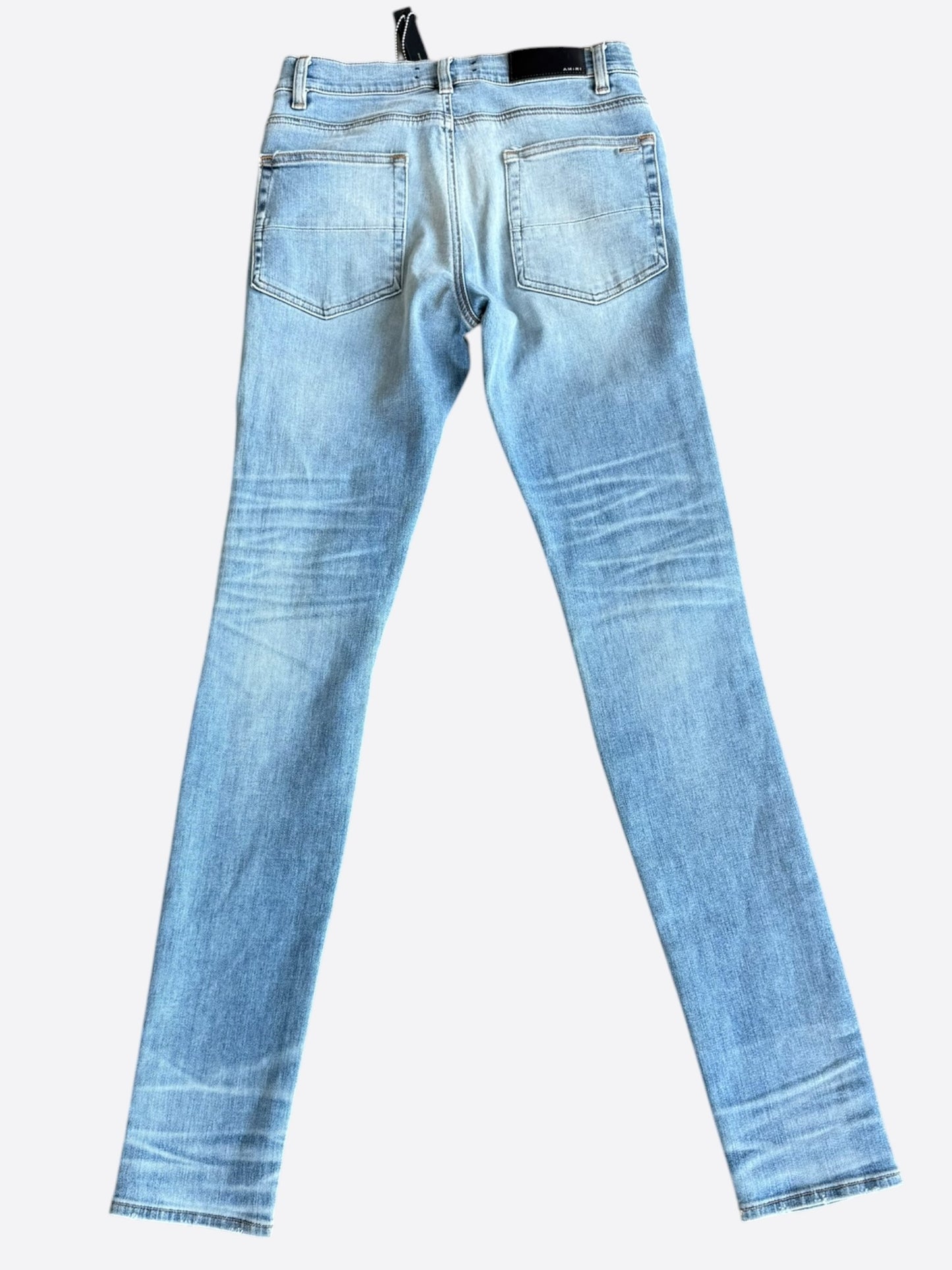 Amiri Clay Indigo & Pink Bandana Patch MX1 Jeans