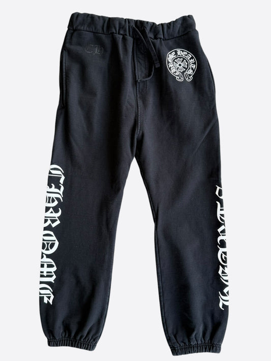 Chrome Hearts Black & White Horseshoe Logo Sweatpants