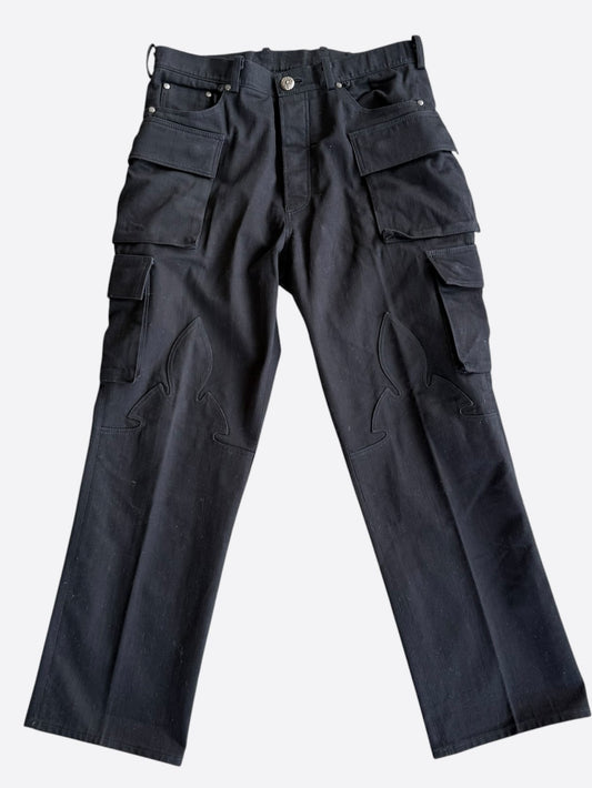 Chrome Hearts Black Fleur Cargo Pants