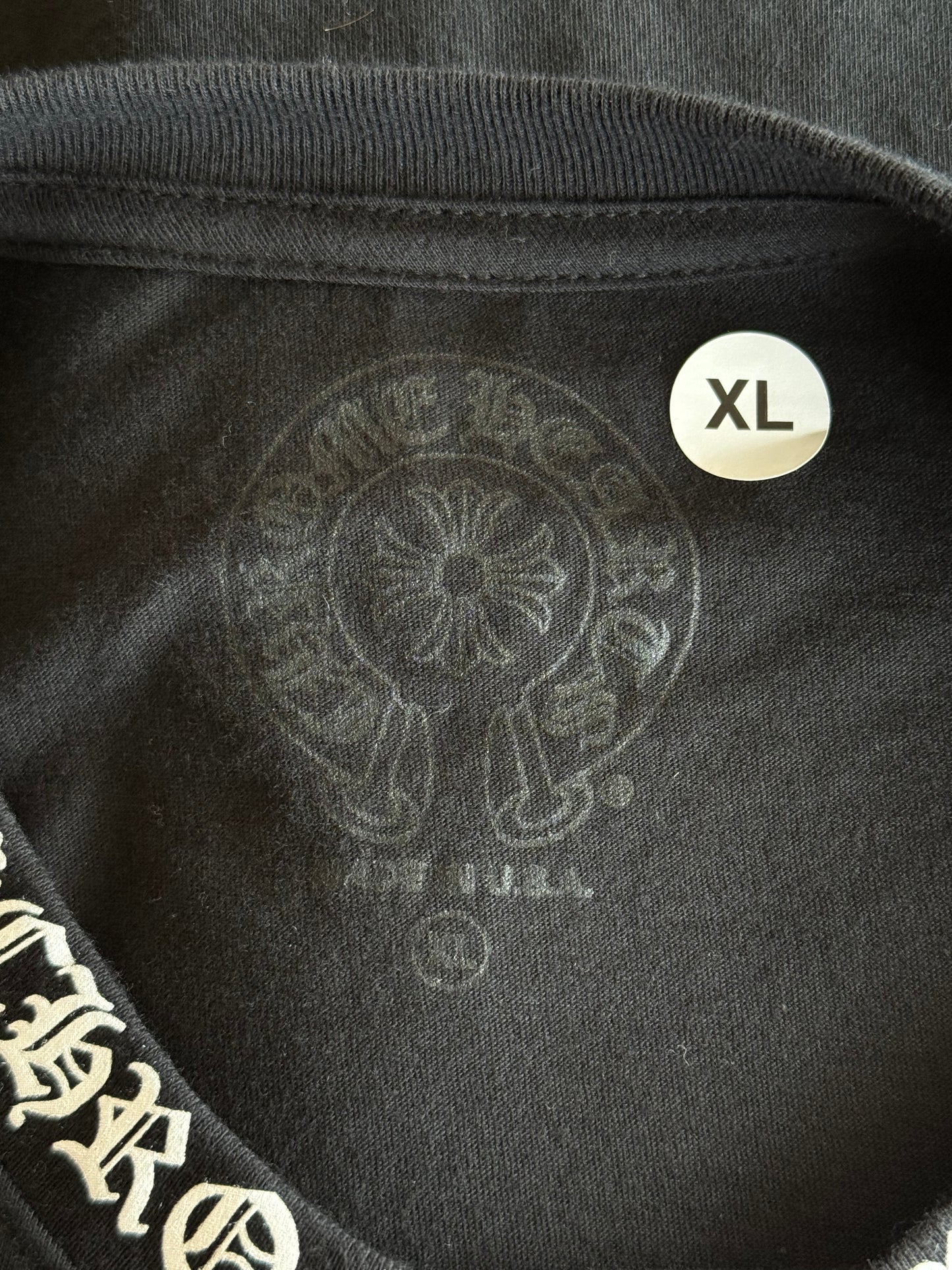Chrome Hearts Black & White Neck Logo Longsleeve T-Shirt