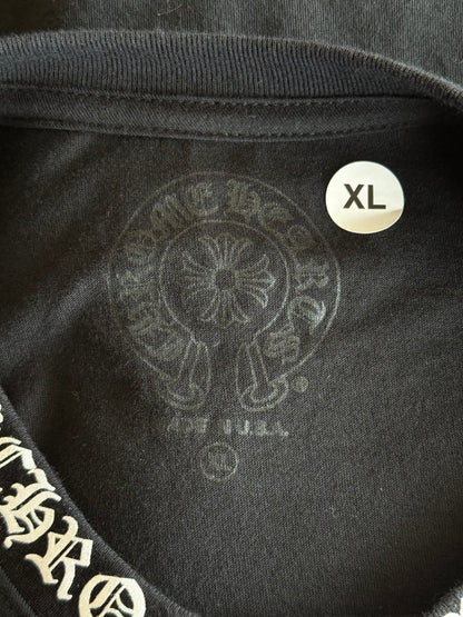 Chrome Hearts Black & White Neck Logo Longsleeve T-Shirt