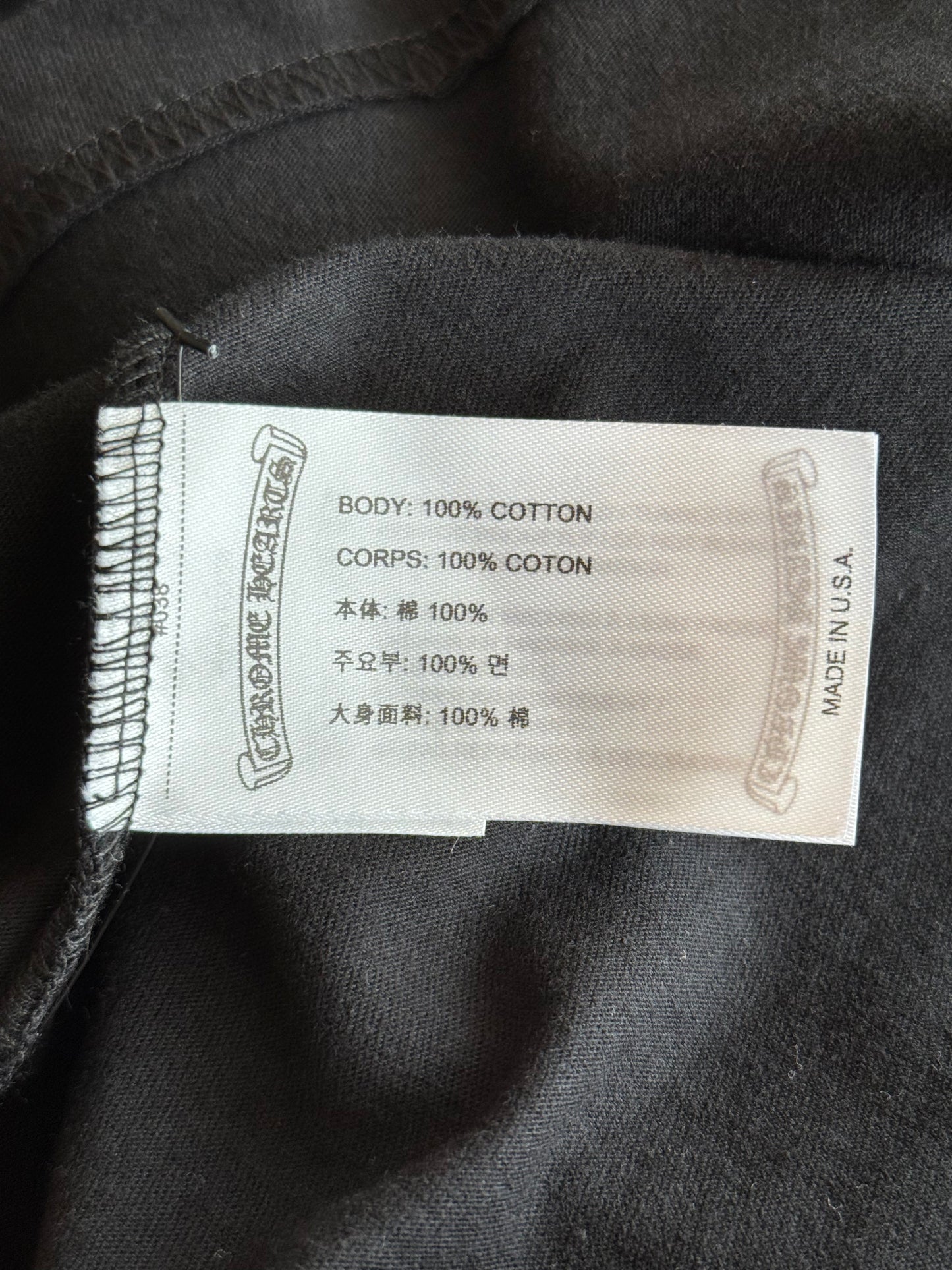 Chrome Hearts Black & White Neck Logo Longsleeve T-Shirt