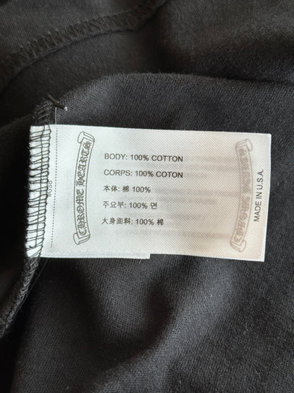 Chrome Hearts Black & White Neck Logo Longsleeve T-Shirt