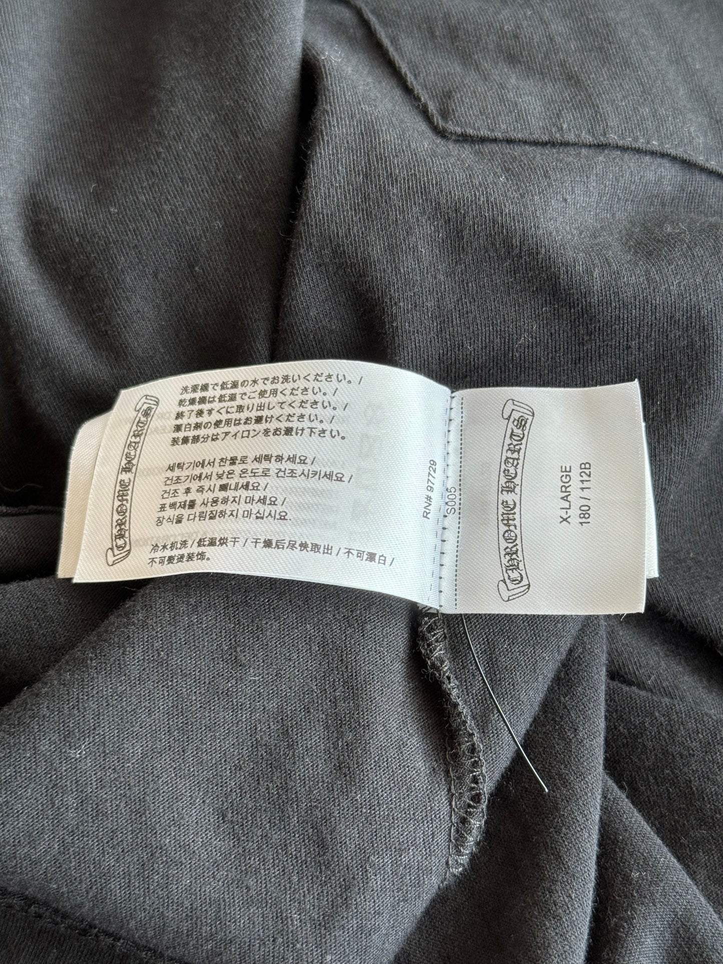 Chrome Hearts Black & White Neck Logo Longsleeve T-Shirt
