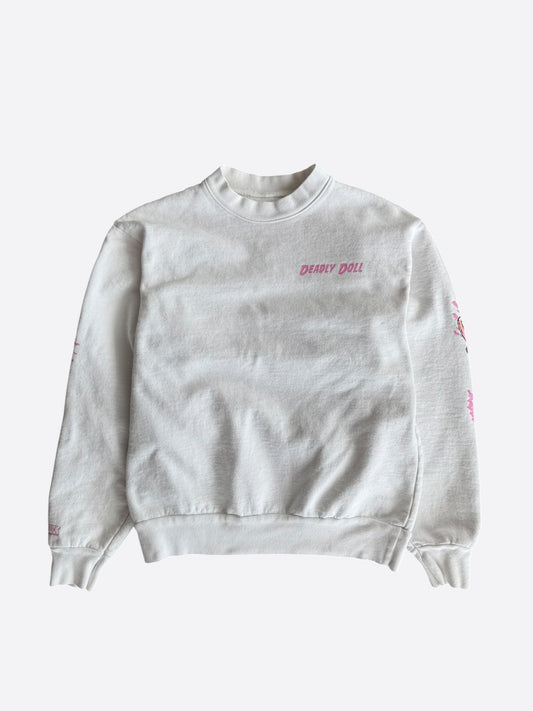 Chrome Hearts White & Pink Deadly Doll Sweater