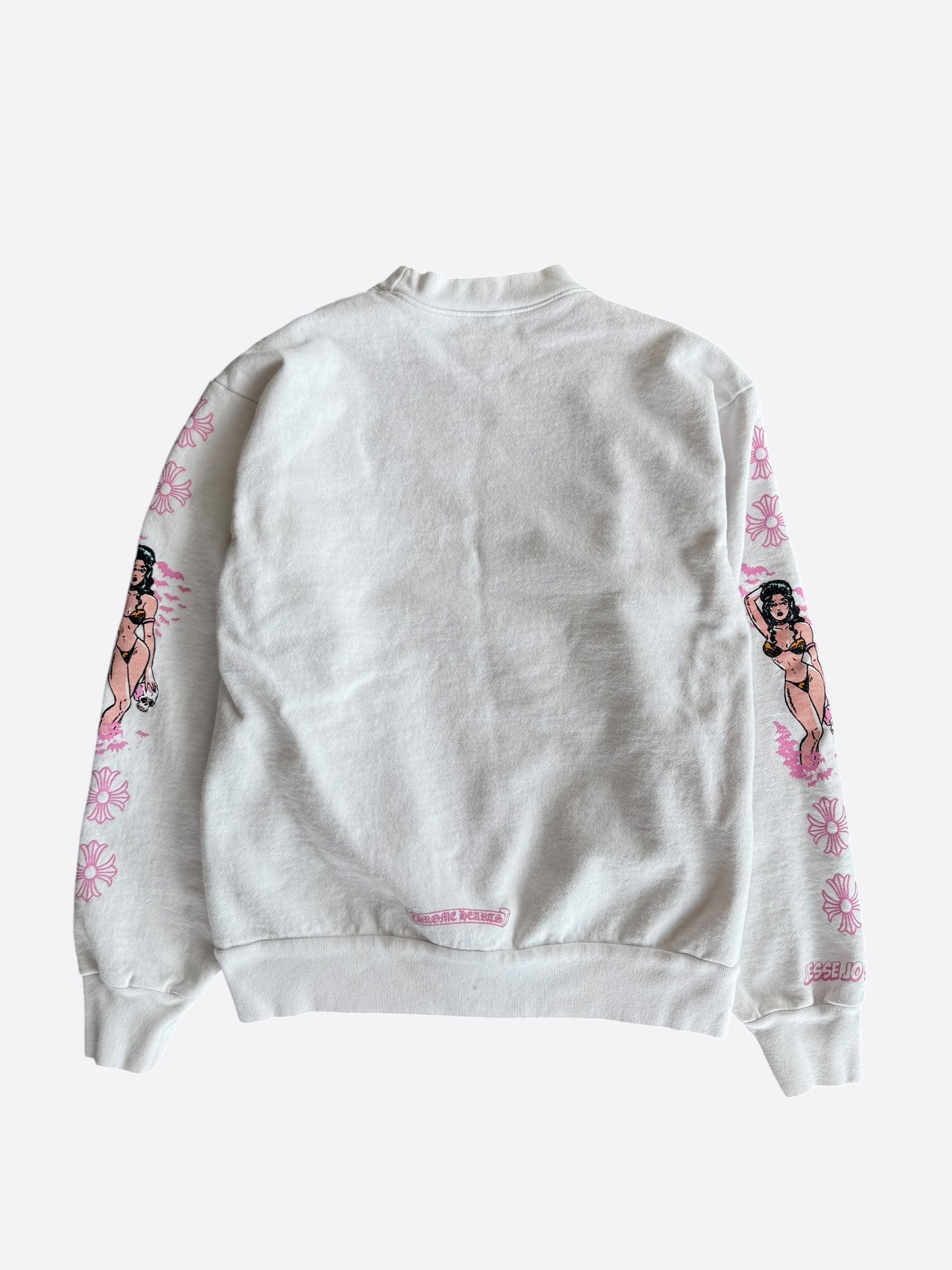 Chrome Hearts White & Pink Deadly Doll Sweater