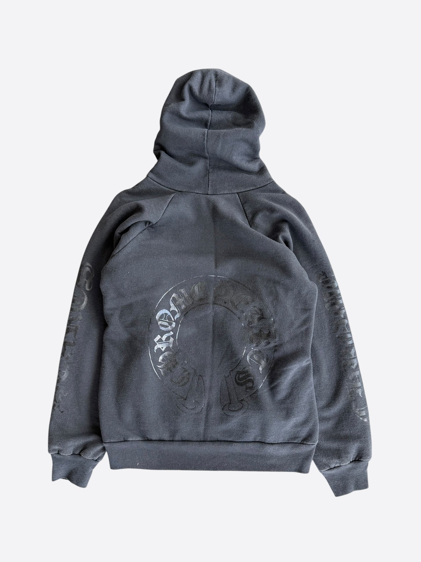 Chrome Hearts Black Horseshoe Logo Thermal Hoodie