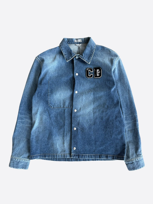 Dior Kenny Scharf Blue & Black Embroidered Logo Denim Jacket