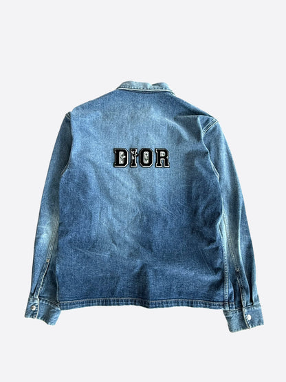 Dior Kenny Scharf Blue & Black Embroidered Logo Denim Jacket
