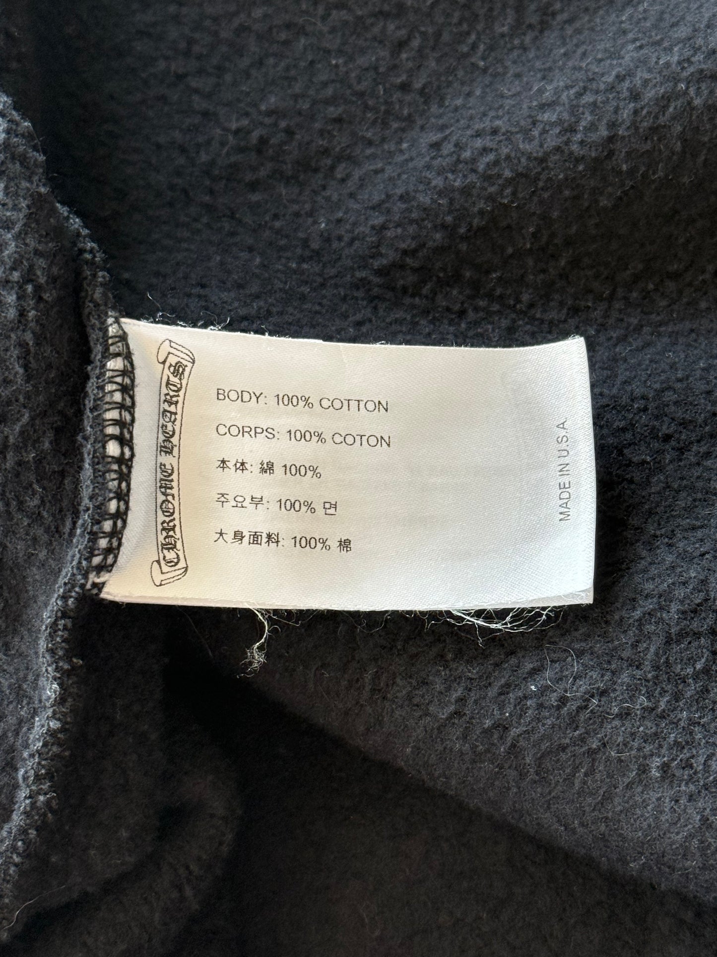 Chrome Hearts Black & White New York Horseshoe Logo Zip Up Hoodie
