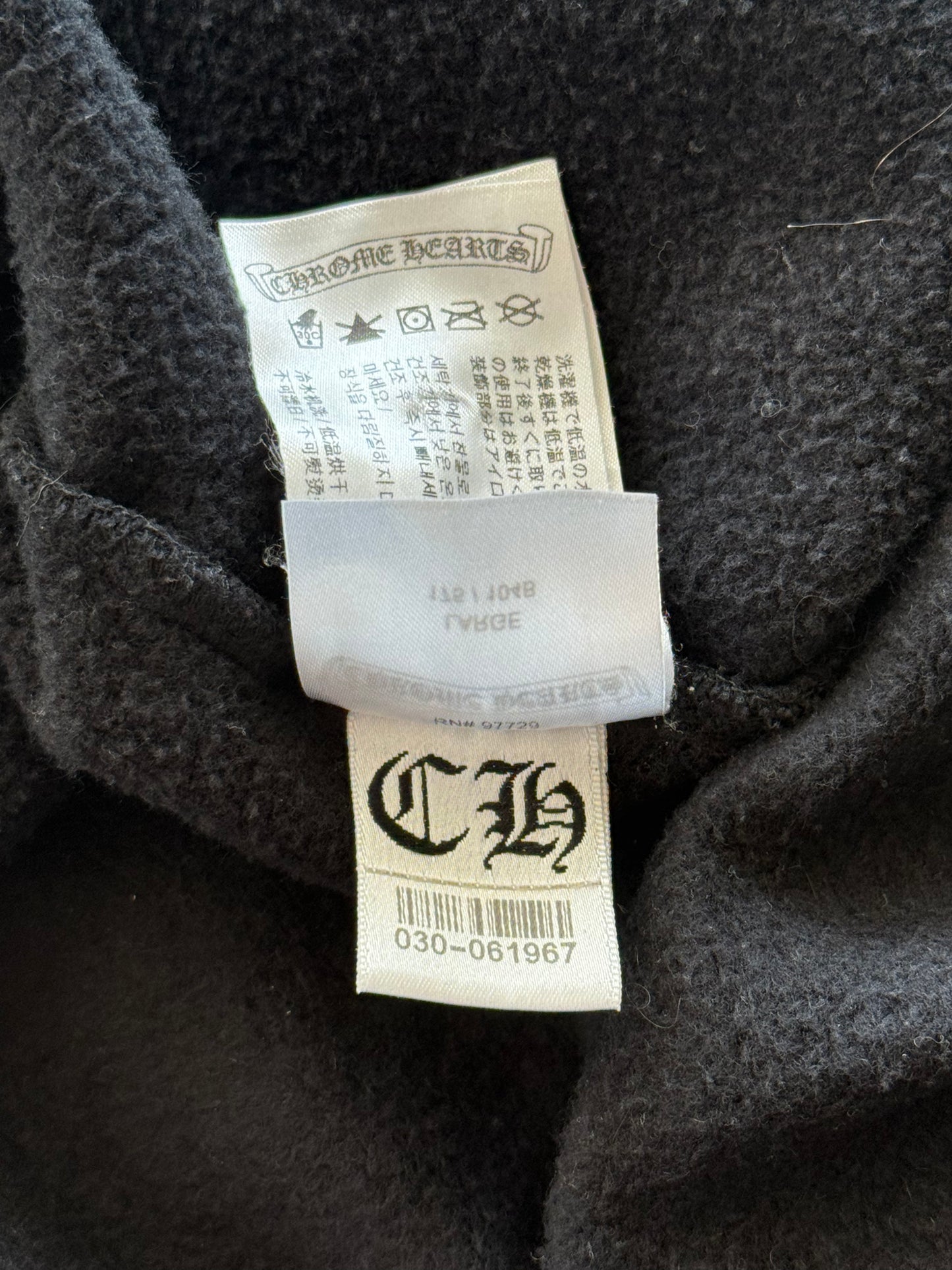 Chrome Hearts Black & White New York Horseshoe Logo Zip Up Hoodie