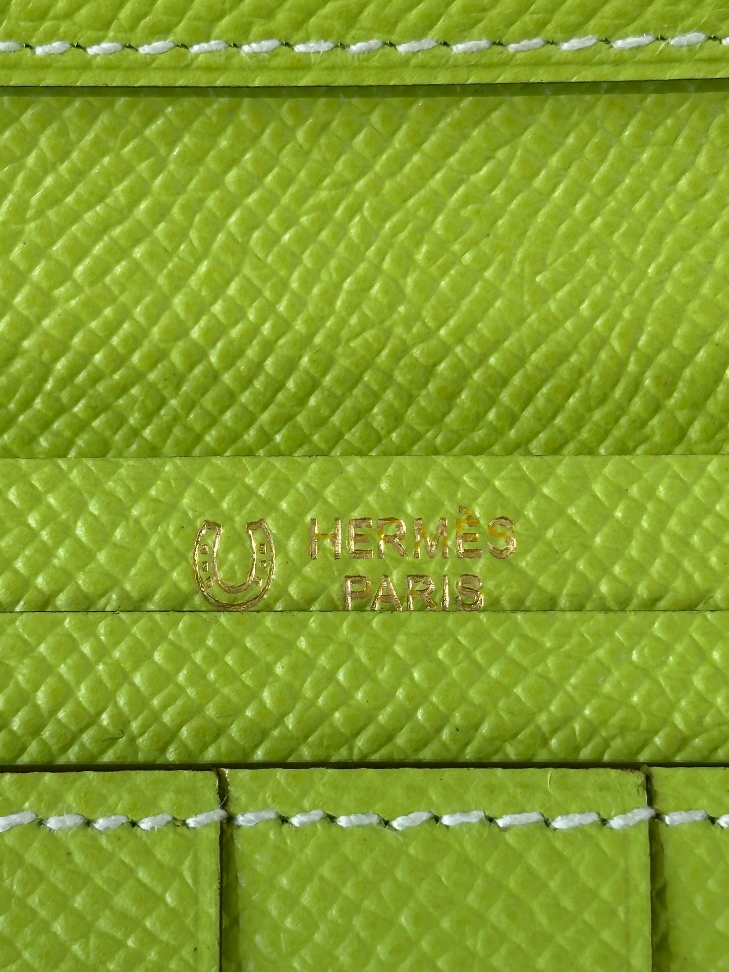 Hermes Pink & Lime Green Epsom Bearn Wallet