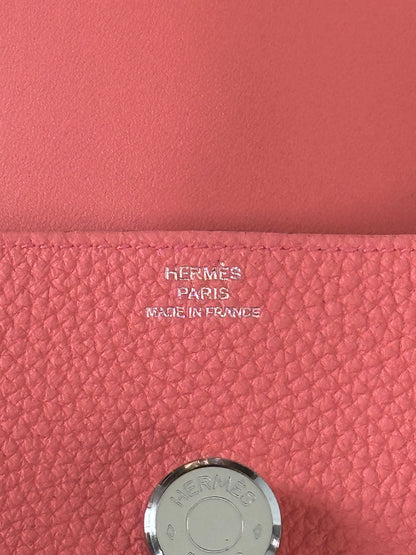 Hermes Pink Togo & Palladium Hardware Compact Dogon Wallet