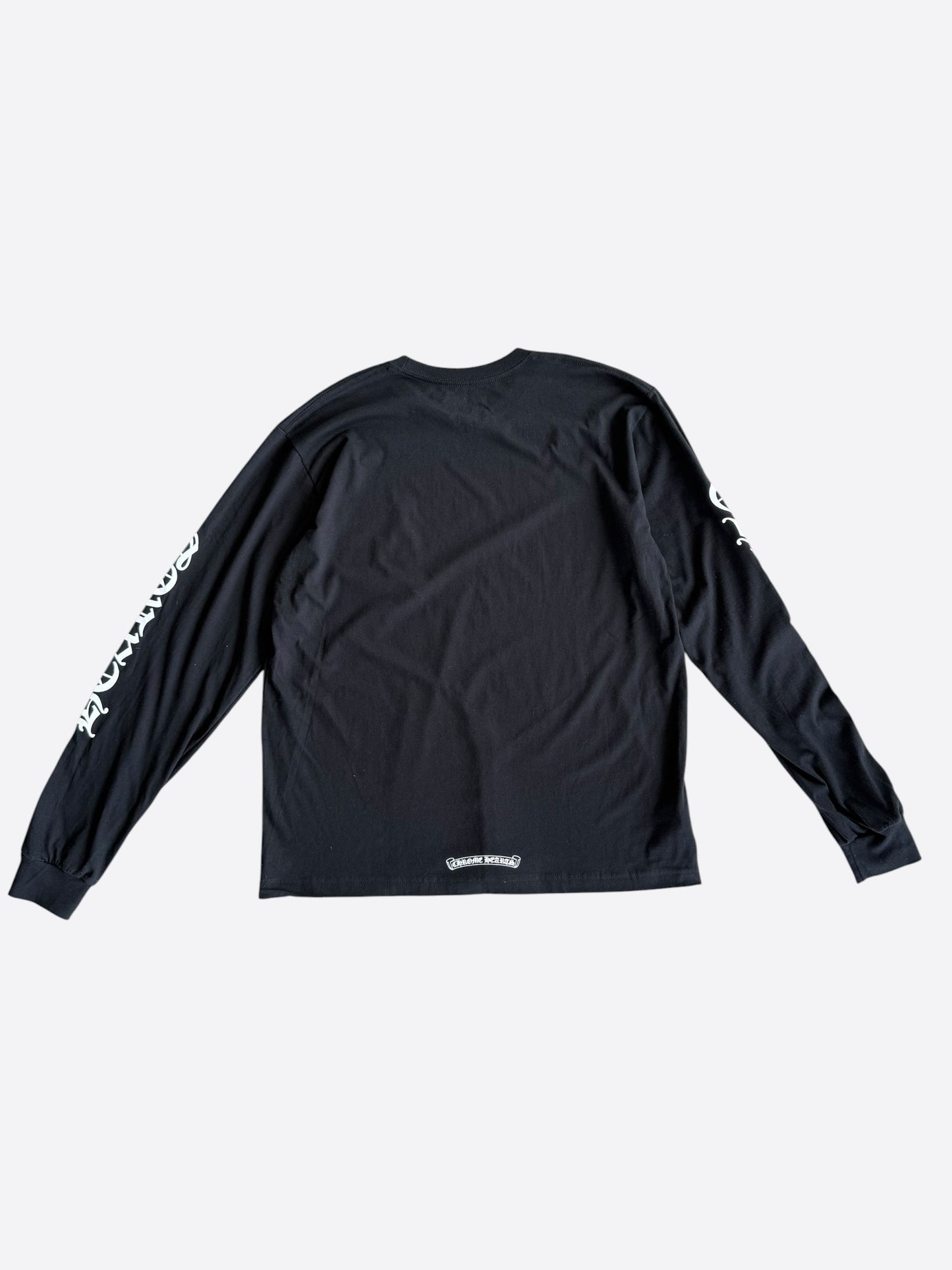 Chrome Hearts Black & White Neck Logo Longsleeve T-Shirt