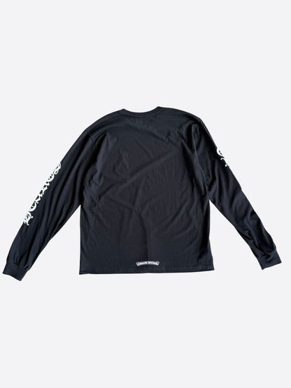 Chrome Hearts Black & White Neck Logo Longsleeve T-Shirt