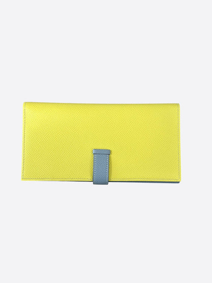 Hermes Yellow & Grey Epsom Bearn Wallet