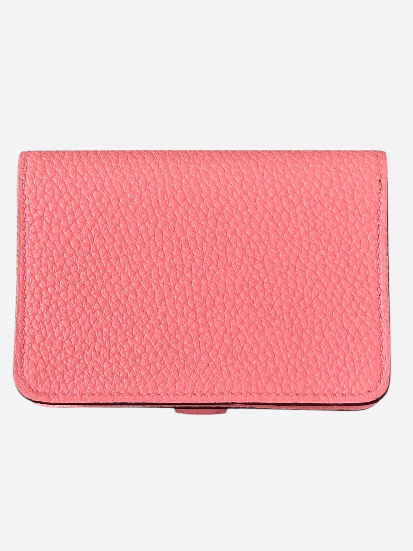 Hermes Pink Togo & Palladium Hardware Compact Dogon Wallet