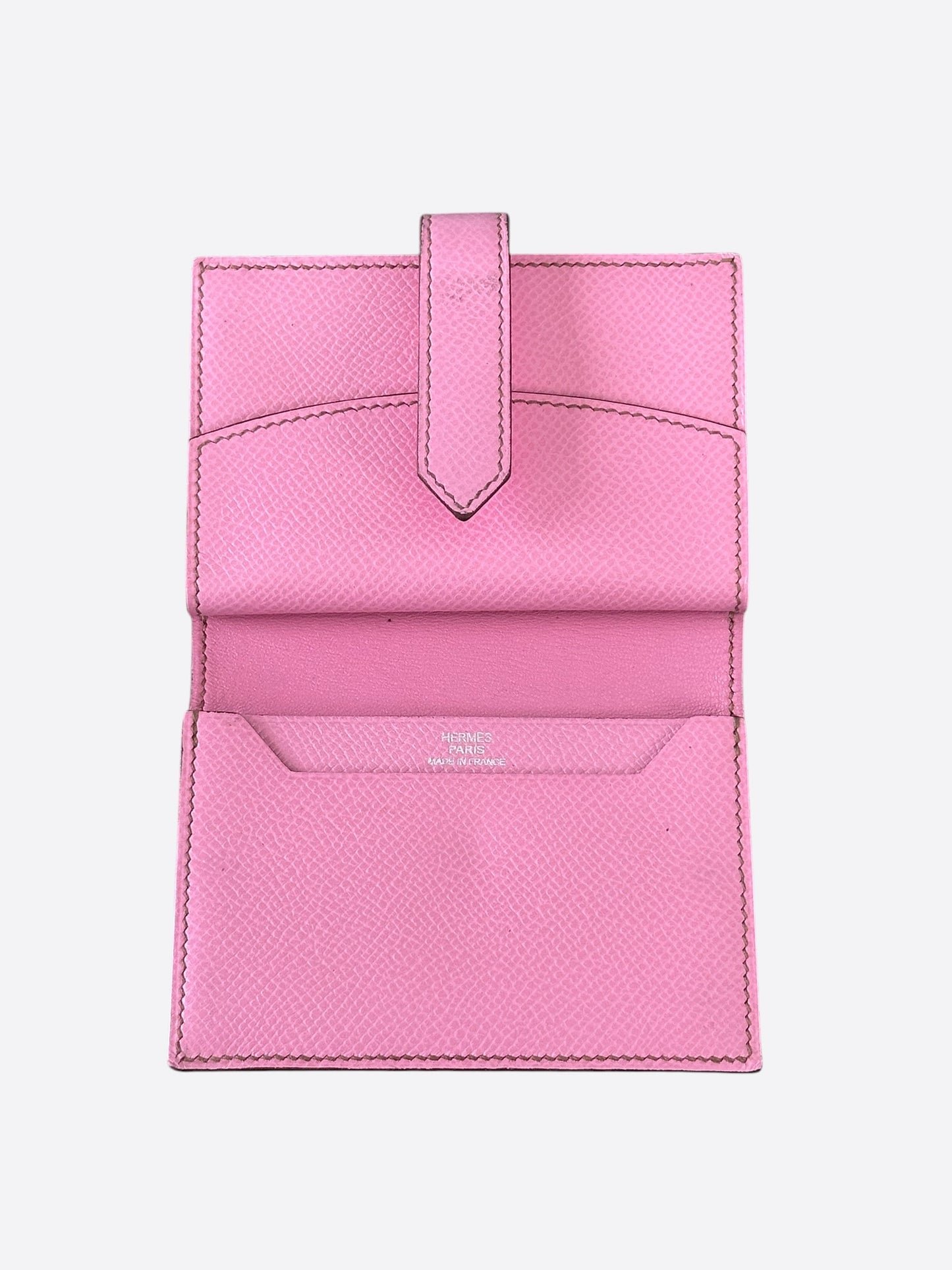 Hermes Pink Epsom Bearn Card Holder