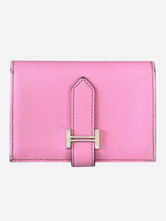 Hermes Pink Epsom Bearn Card Holder