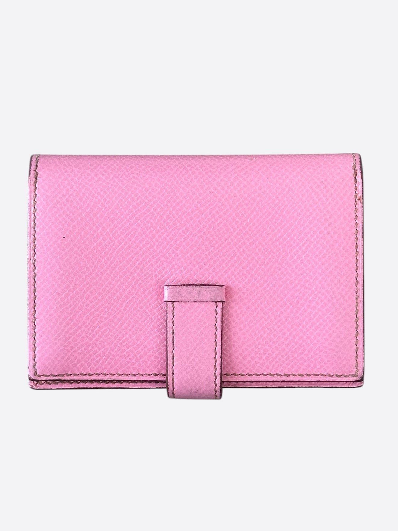 Hermes Pink Epsom Bearn Card Holder