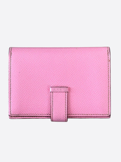 Hermes Pink Epsom Bearn Card Holder