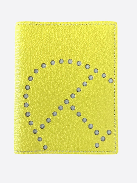 Hermes Yellow & Grey Epsom Evelyn Card Holder