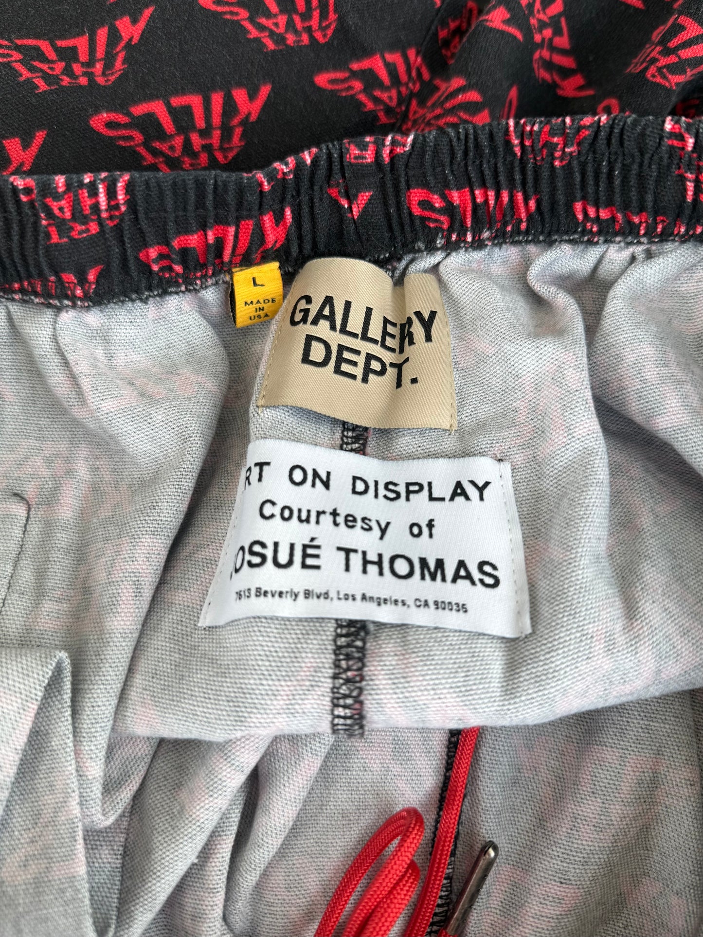 Gallery Dept Red & Black Art That Kills Logo Shorts