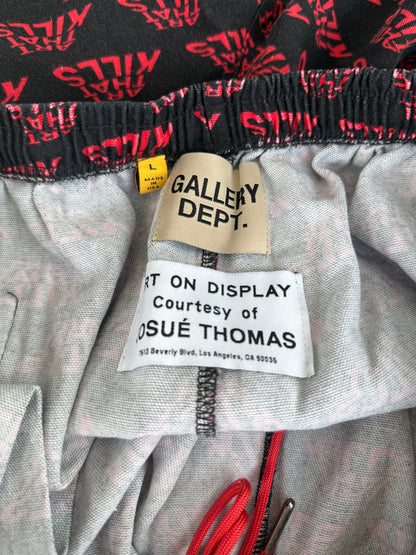 Gallery Dept Red & Black Art That Kills Logo Shorts
