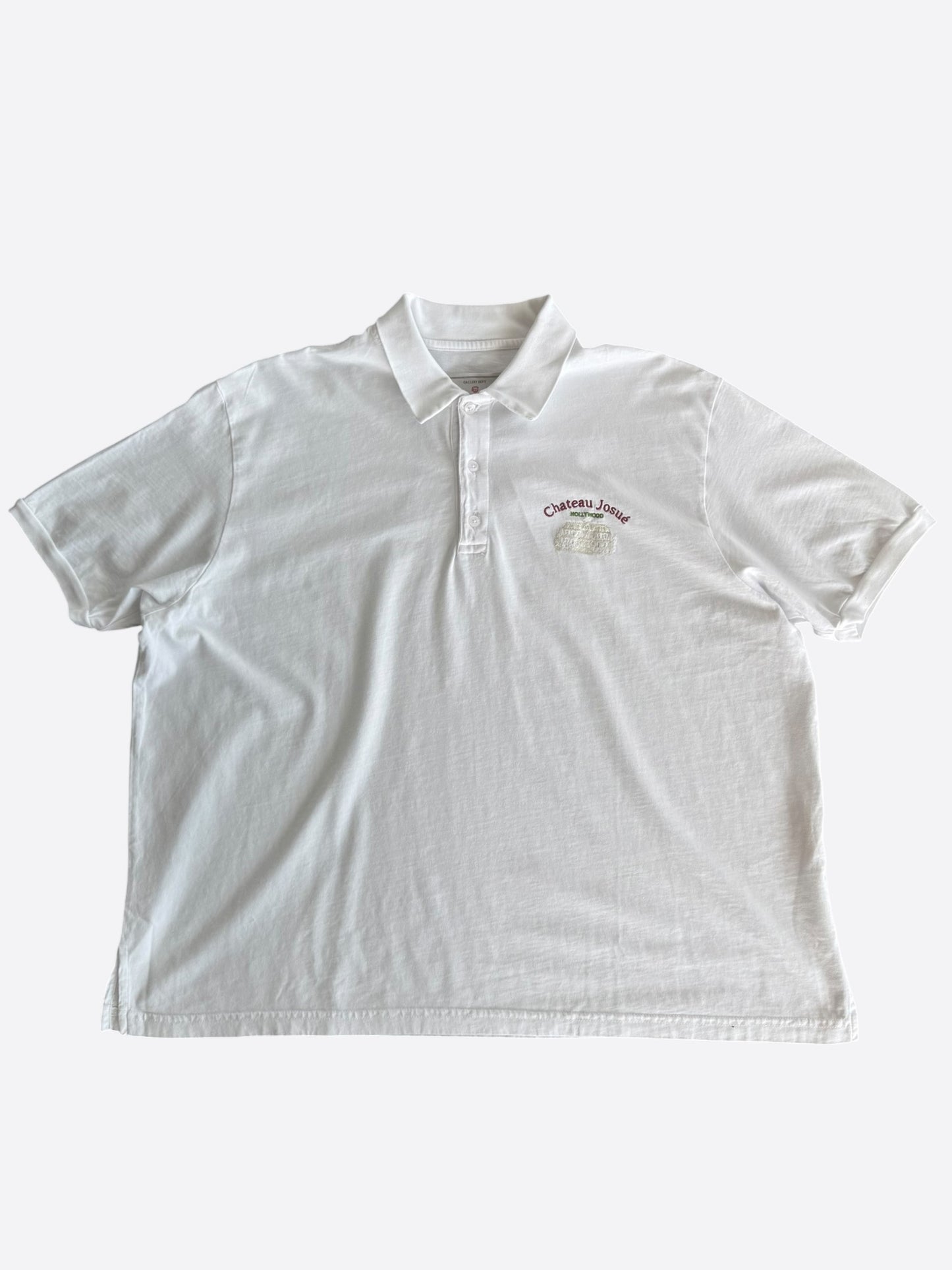 Gallery Dept White Chateau Josue Embroidered Logo Polo T-Shirt