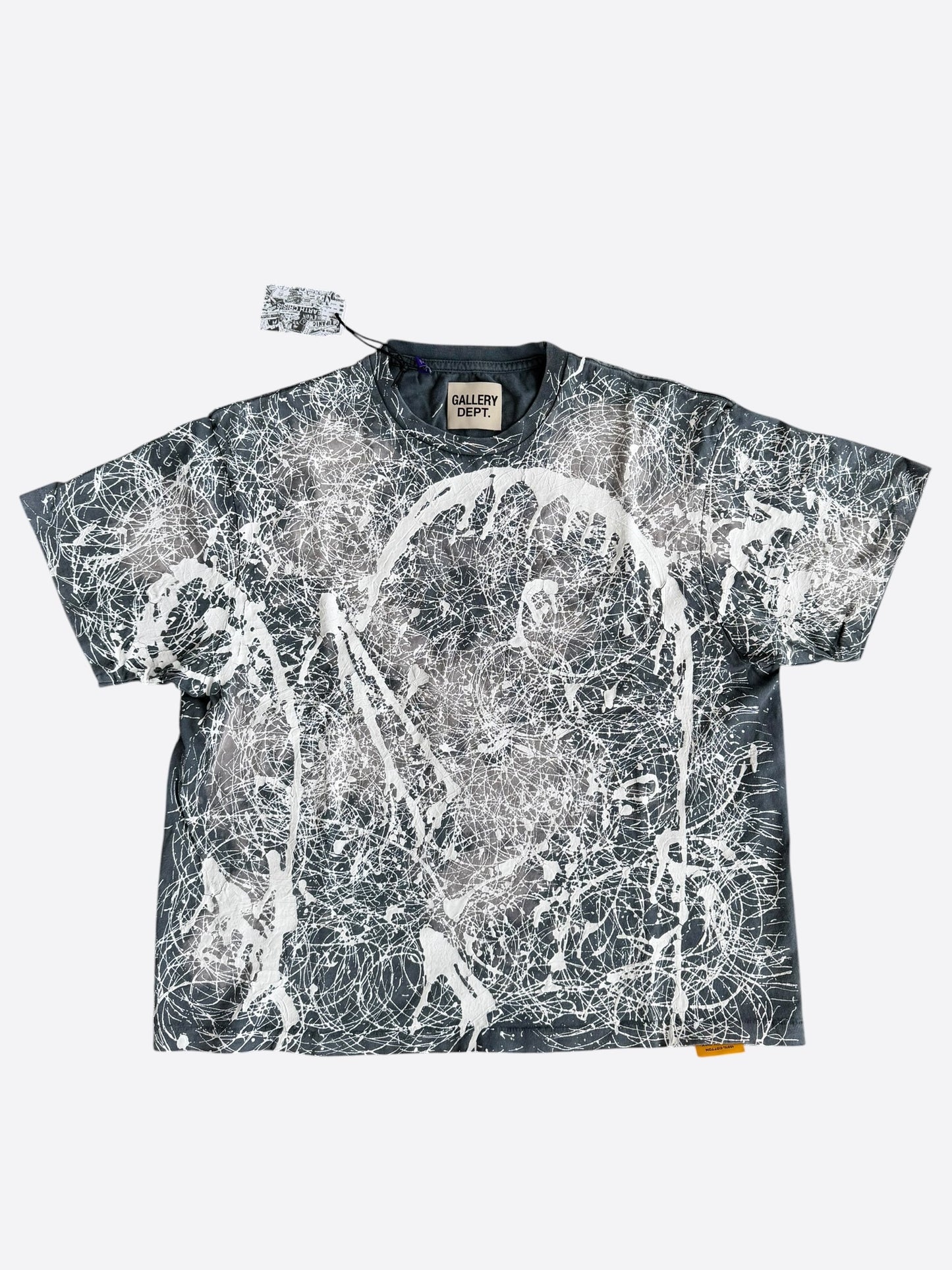 Gallery Dept Bleached Black & White Abstract Paint Splatter T-Shirt